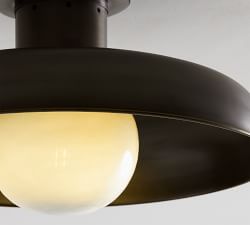 Carneros Outdoor Milk Glass Flush Mount (18'')