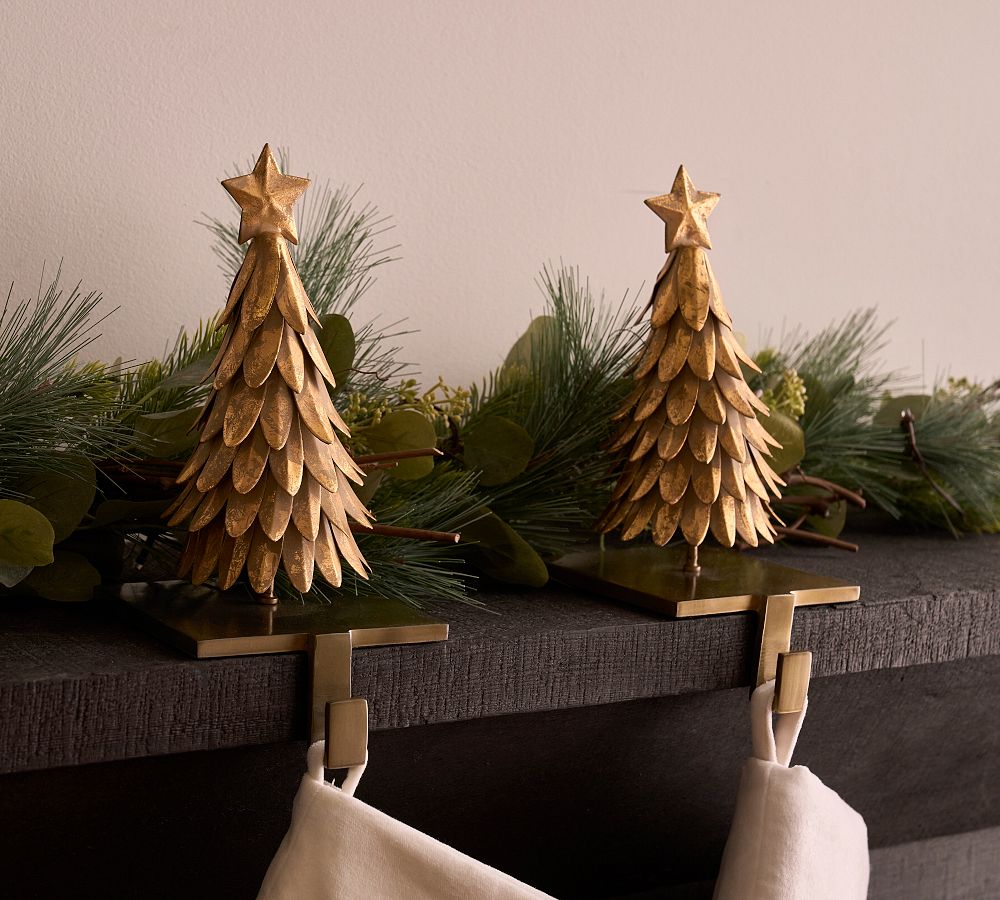 Golden Tree Stocking Holder
