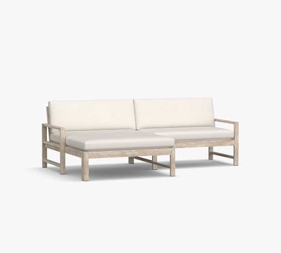 Indio Eucalyptus 2-Piece Loveseat Chaise Outdoor Sectional (95")