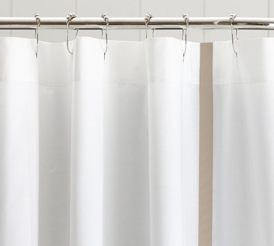 Morgan Banded Organic Shower Curtain