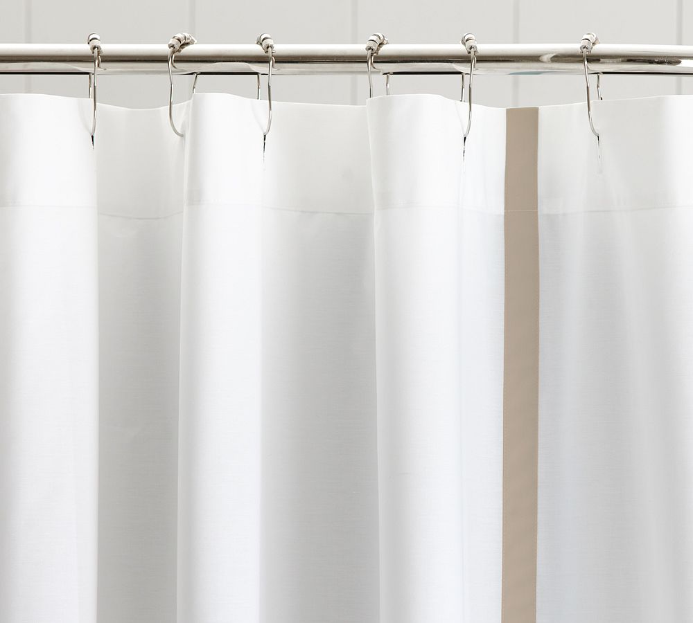 Morgan Banded Organic Shower Curtain