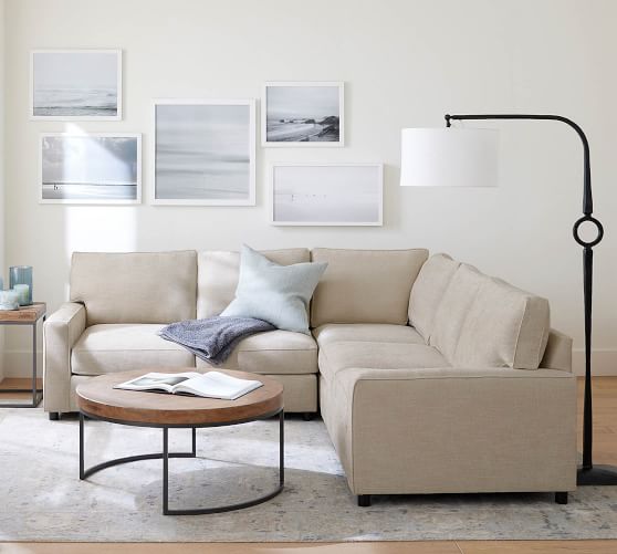 PB Comfort Square Arm 3-Piece L-Shaped Sectional (106")