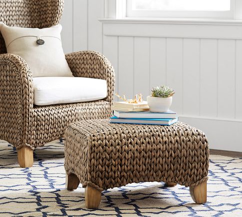 Seagrass wing chair discount