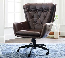 Wells Leather Swivel Desk Chair