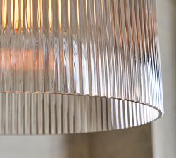 Cooper Ribbed Glass Pendant (5&quot;-14&quot;)