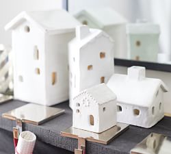 Handcrafted Ceramic Christmas Village Houses