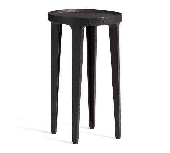 Jamie Round Metal Accent Table (12")
