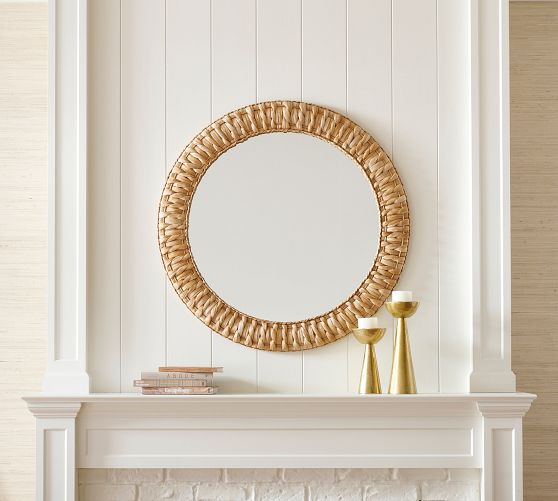 Mallorca Handwoven Seagrass 40" Round Wall Mirror