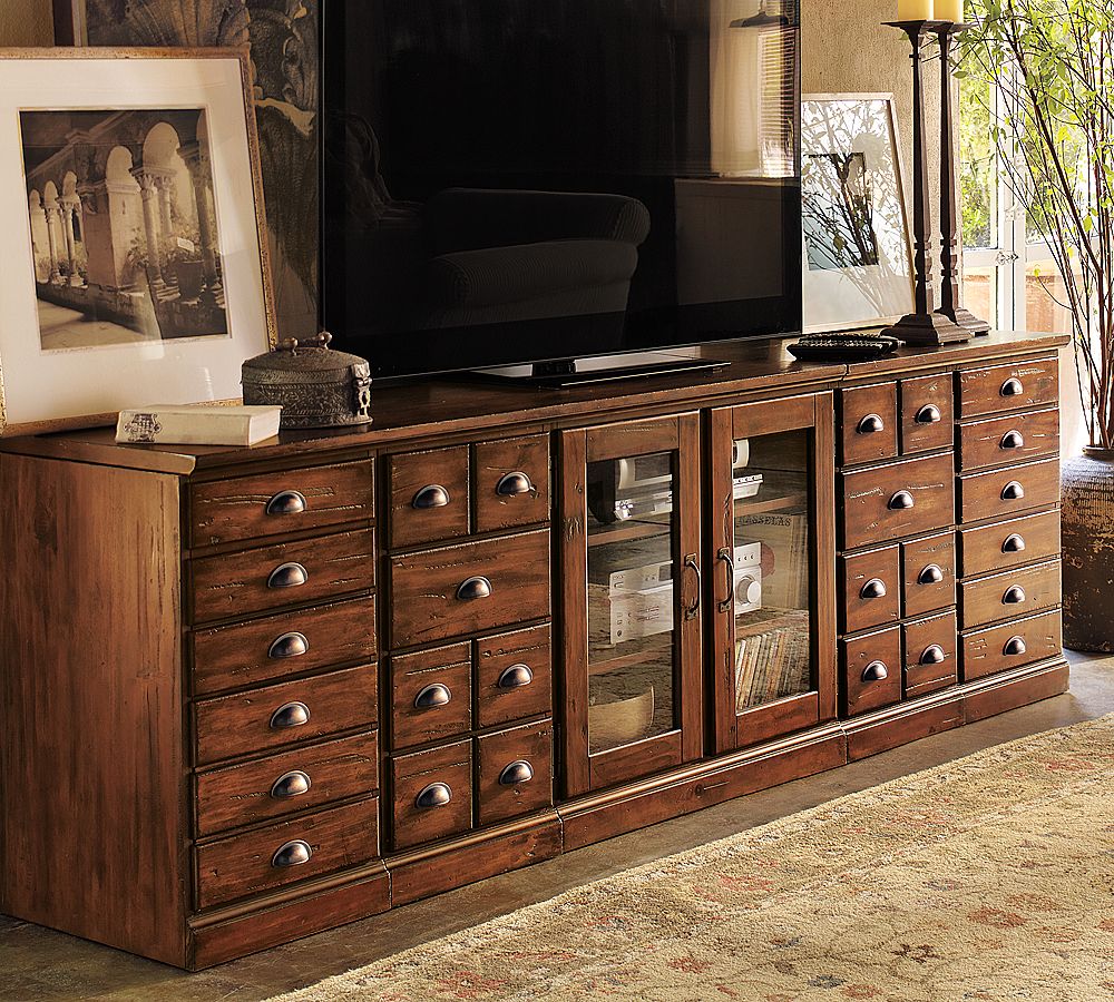 Printer's Media Console with Drawers (96&quot;)