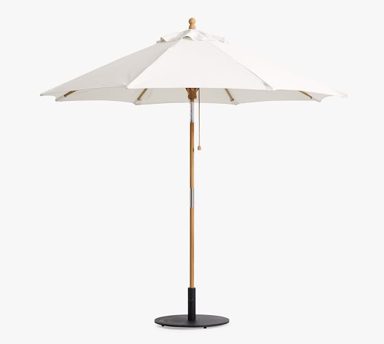 9' Round Outdoor Patio Umbrella - Teak Tilt Frame​