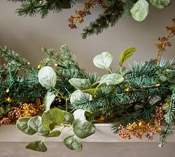 Faux Silver Dollar Eucalyptus Wreath &amp; Garland