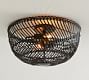 Flora Outdoor All-Weather Wicker Flush Mount (17'')