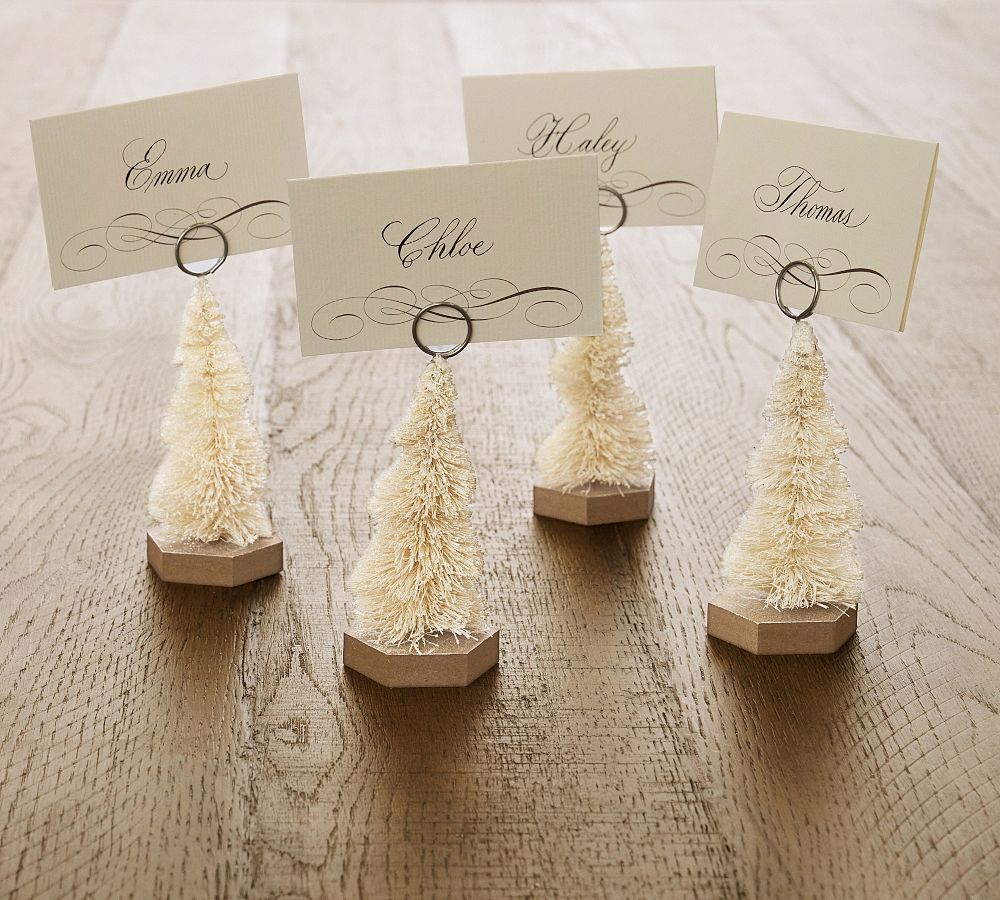 Frosted Tree Handcrafted Place Card Holders - Set of 4