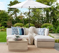 Indio Eucalyptus Modern Platform 3-Piece Loveseat Outdoor Sectional (90&quot;)