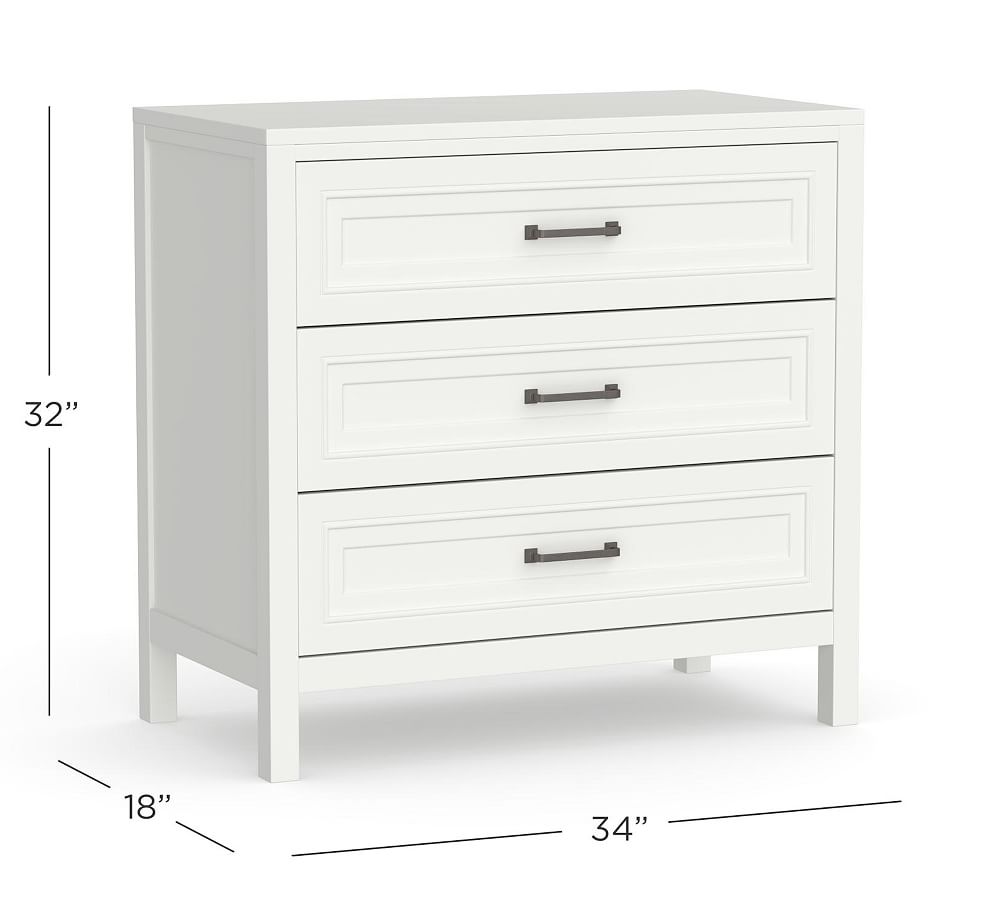 Sussex 3-Drawer Dresser (34") - Stylish Storage Solution