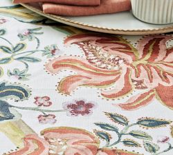 Eleanor Painted Palampore Organic Cotton Table Throw