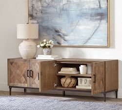 Parquet Reclaimed Wood Media Console (72&quot;)