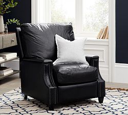 James Square Arm Leather Manual &amp; Power Recliner