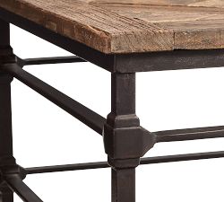 Parquet Square Reclaimed Wood End Table (23.5&quot;)