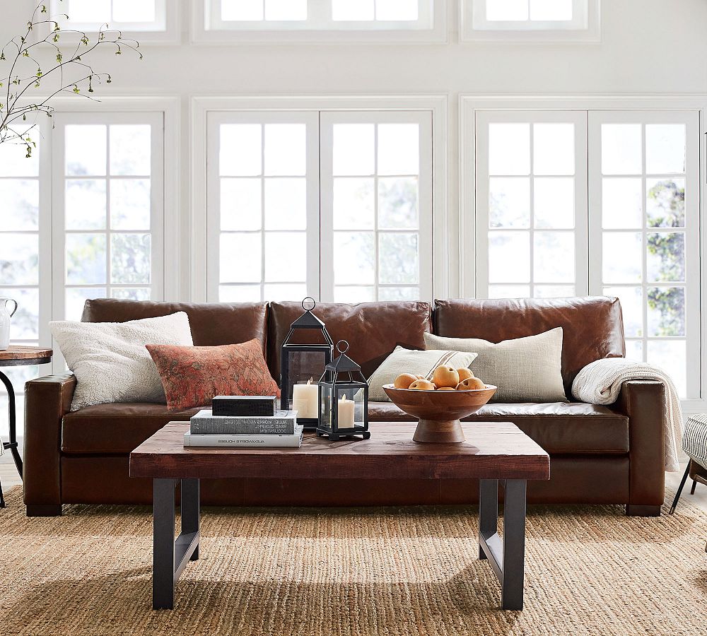 Turner Square Arm Leather Sofa