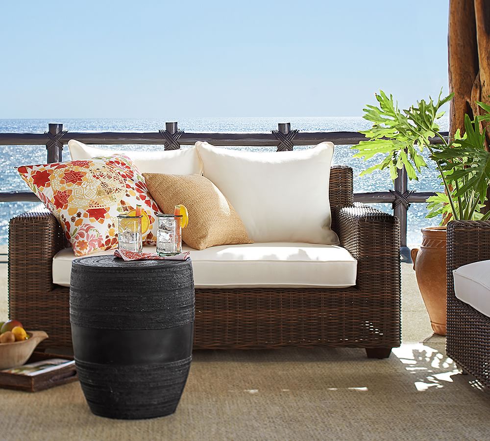 Torrey Wicker Square Arm Outdoor Loveseat (62&quot;)
