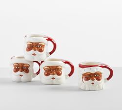 Santa Claus Shaped Handcrafted Ceramic Mugs