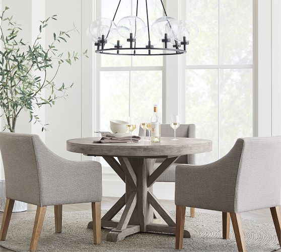 Benchwright Round Pedestal Extending Dining Table (48")