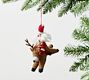 Felt Santa On Reindeer Ornament