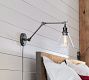 Flared Glass Plug-In Articulating Sconce (15'')