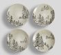 Rustic Forest Stoneware Appetizer Plates - Set of 4