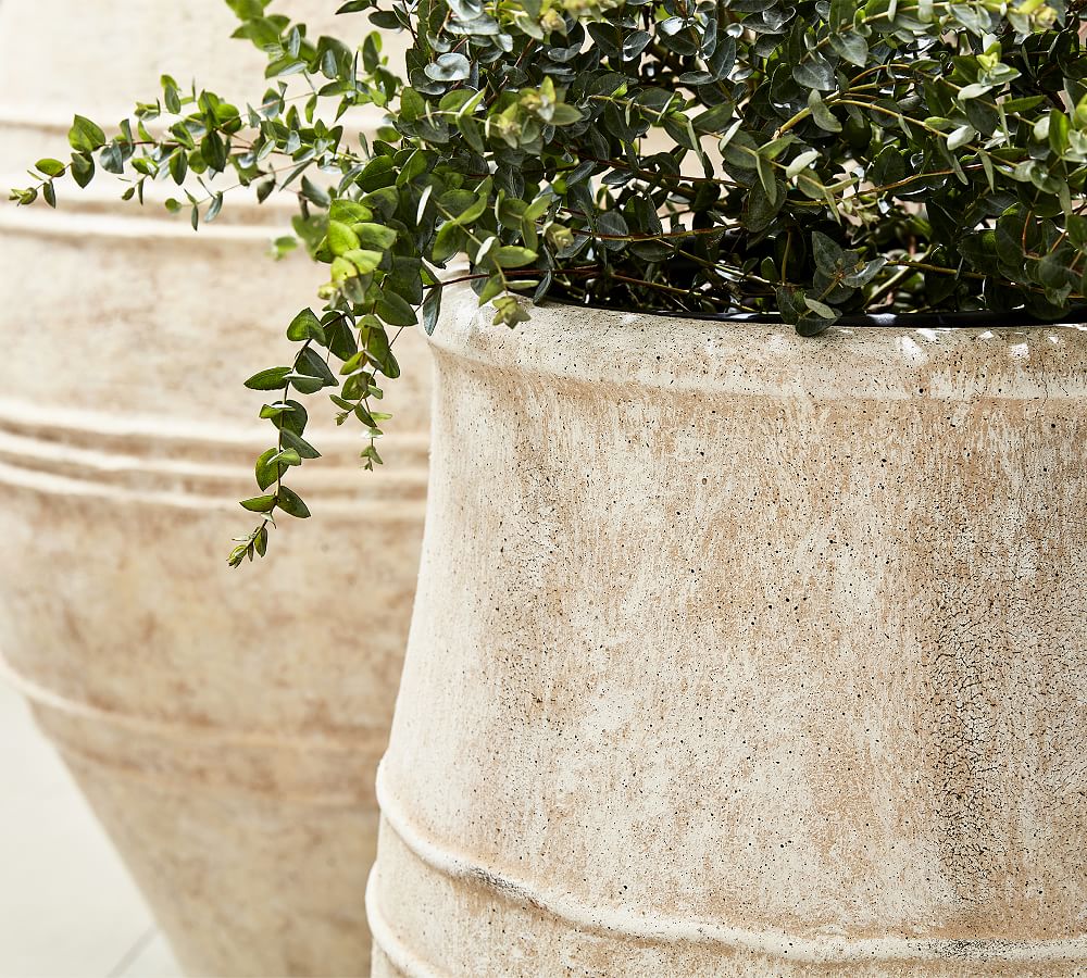 Sienna Cement Outdoor Planters - Large & Tall Sizes