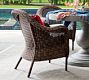 Torrey Wicker Roll Arm Outdoor Dining Chair