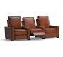 Turner Square Arm Leather Media Chair - Row of 3