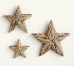 Driftwood Stars Wall Art - Set Of 3