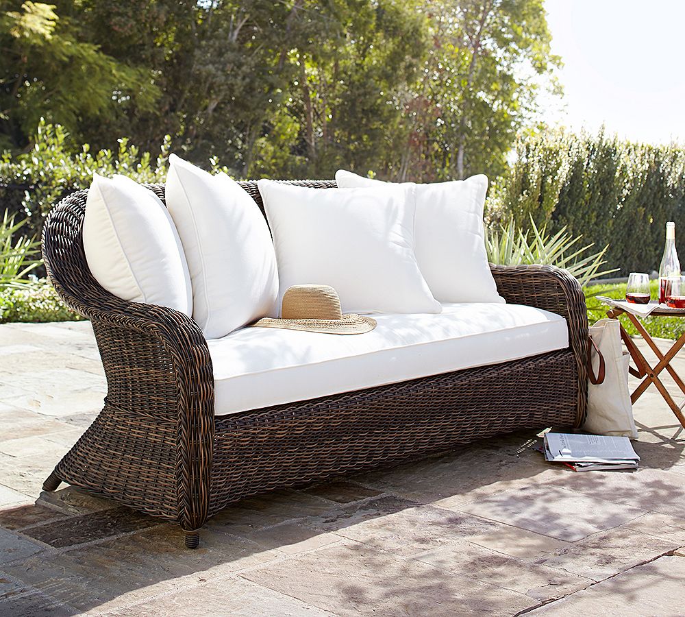 Torrey All-Weather Wicker Roll Arm Outdoor Sofa (77&quot;)