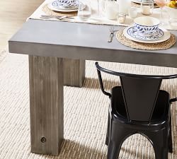 Abbott Concrete &amp; Acacia Chunky Leg Outdoor Dining Table (96&quot;)