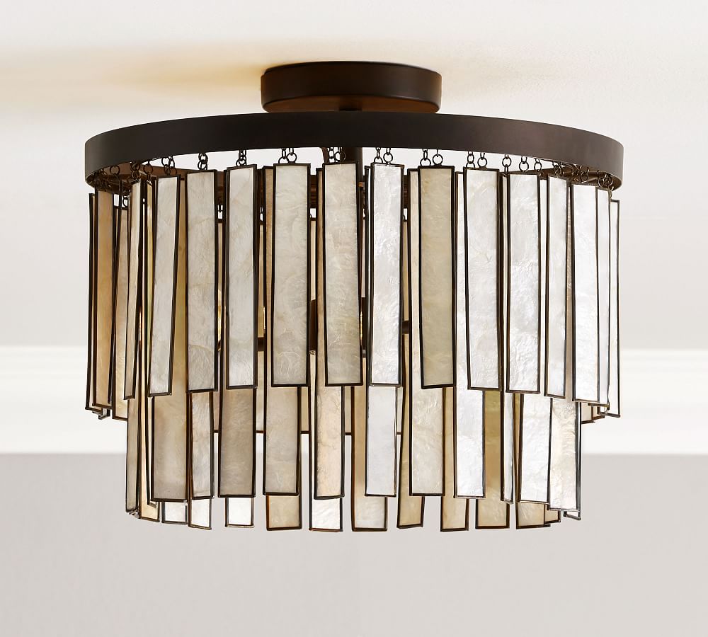 Astrid Capiz Flush Mount (15&quot;)