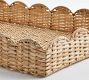 Beau Handwoven Scallop Rattan Tray