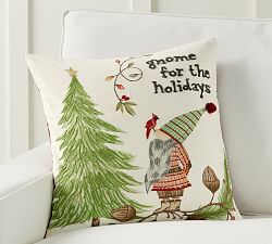 Gnome For The Holidays Embroidered Pillow Cover