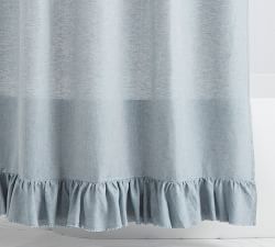 Belgian Flax Linen Ruffle Shower Curtain