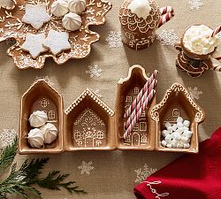 Gingerbread Stoneware Multi Condiment Server