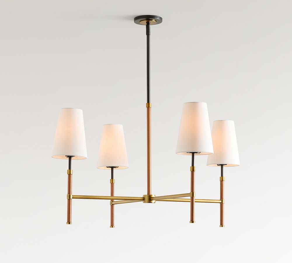 Harrison Leather Wrapped Round Chandelier (36&quot;)