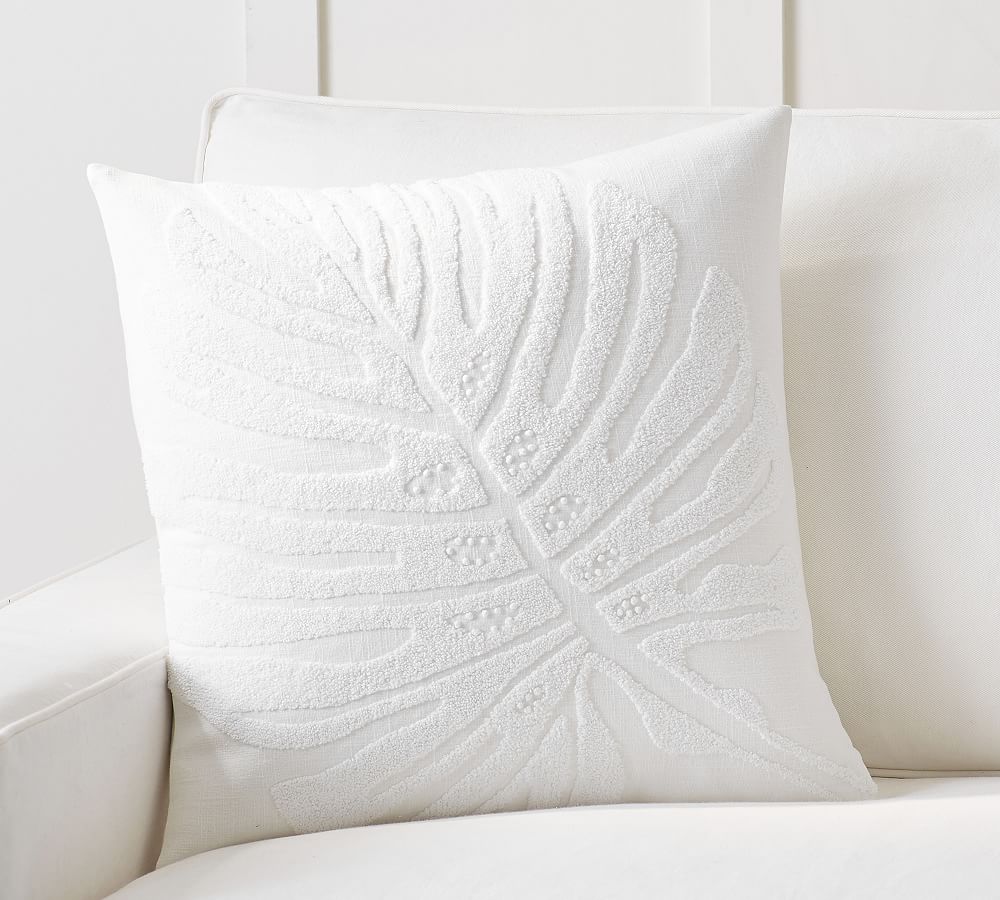 Isla Palm Embroidered Pillow Cover