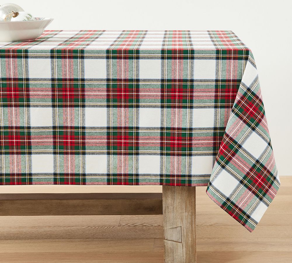 Stewart Plaid Cotton Rectangular Tablecloth