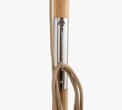 10' Rectangular Outdoor Patio Umbrella &ndash; Teak Frame&#8203;