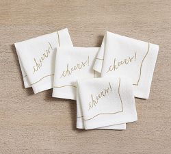 Cheers! Cotton Cocktail Napkins - Set of 4