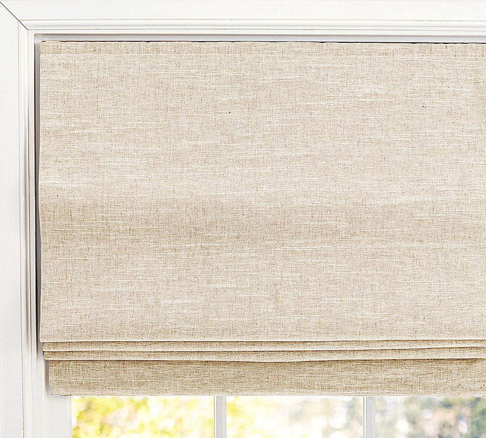 Emery Linen Cordless Roman Blackout Shade