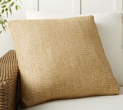 Faux Natural Fiber Gusset Outdoor Pillow
