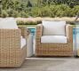Huntington Wicker Square Arm Swivel Outdoor Lounge Chair