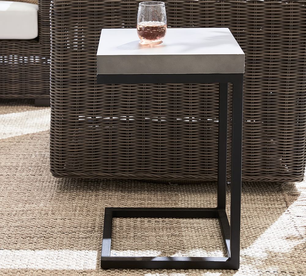 Sloan 15&quot; Concrete &amp; Iron Outdoor C-Table